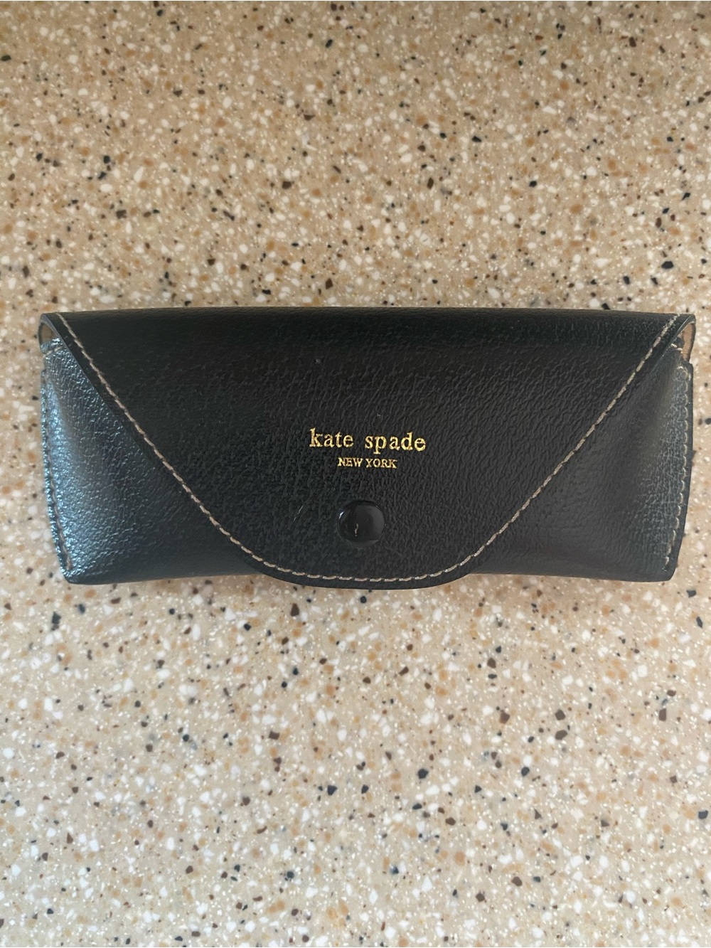 Kate Spade Eyeglasses Sunglasses Case Black Leather Textured